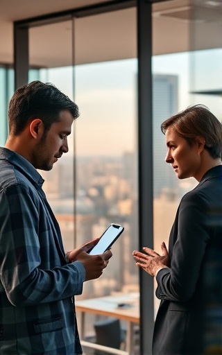innovative health initiative, young entrepreneurs brainstorming, developing health solutions, photorealistic, modern office with glass walls, highly detailed, reflection of city skyline, 4k resolution, serious, warm interior lighting, shot with a 70mm lens.